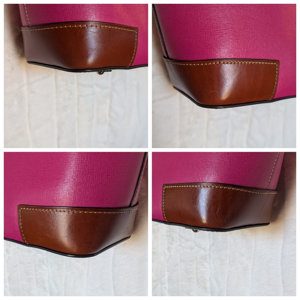 Dooney & Bourke Pink And Brown Leather Leisure Shopper Tote - Picture 10 of 12